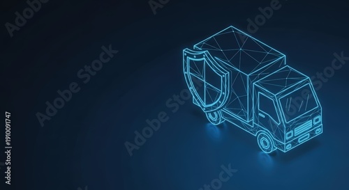 Secure Digital Transport Truck with Shield Protection Concept