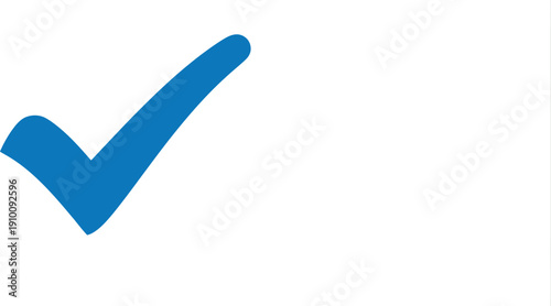 Blue Tick Icon: A vibrant blue tick mark symbol of confirmation. representing choices and approval. Symbol of validation. Simple. Clear. Effective.