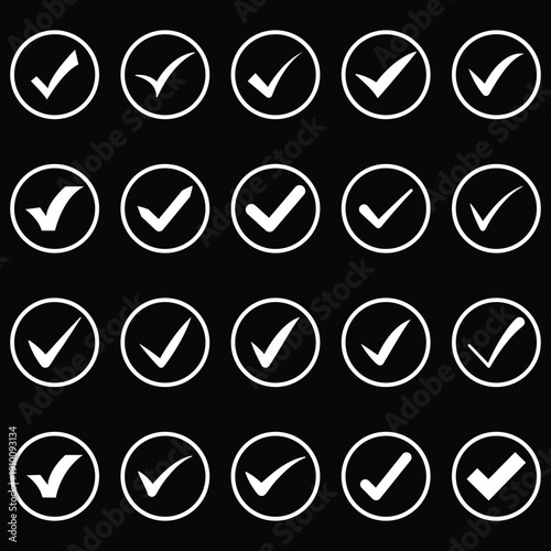 Check mark with partial circle. minimal monochrome icon design for system feedback, UI symbols, or digital checkboxes. Vector Images for Web and Graphic Design.