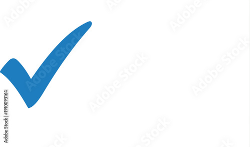 Acceptance Icon: A modern design displays a bright blue checkmark on a clean field, immediately signaling agreement, approval, or completion. It's a versatile symbol perfect for various applications.