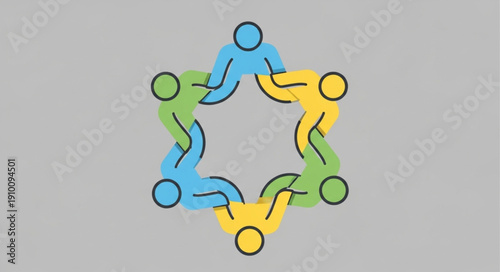 Diverse group of people holding hands forming a circle.