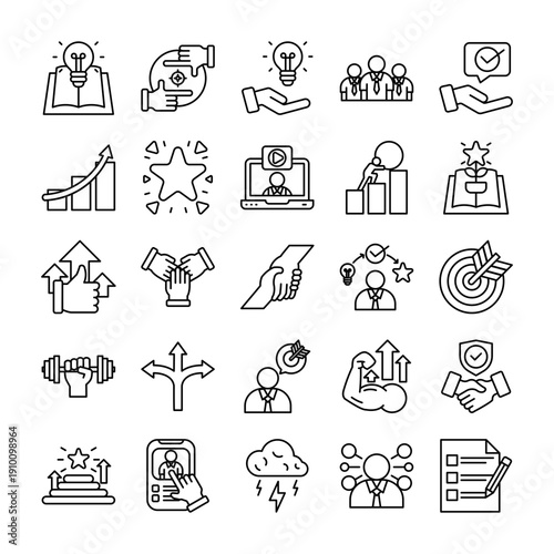 Mentoring and Training Line Icon – Coaching, Education & Professional Development Editable Stroke Vector