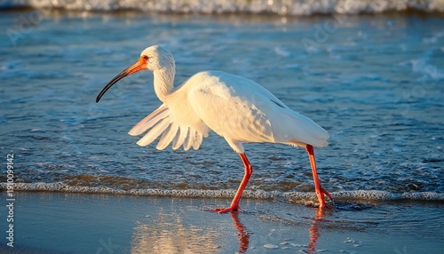 White Ibis At Flagler Beach Florida