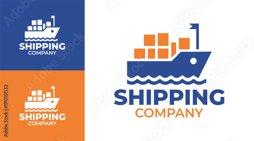 Shipping Company Logo Modern Minimalist Anchor Freight Identity.