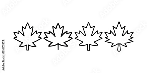 Maple leaf icon vector for web and mobile design, canada day symbols, autumn leaves, canadian flag, outline maple leaf sign icon concept