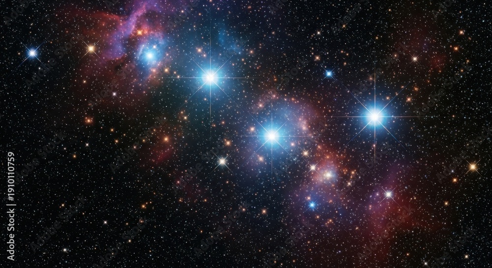 Fototapeta premium Bright stars in a galaxy.