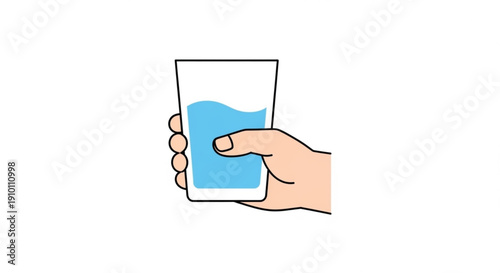 Hand holding glass of water refreshing drink hydration concept clear liquid
