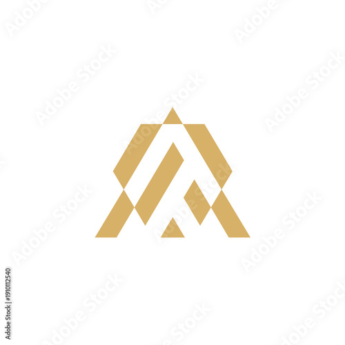 The initial A logo is in the shape of a pyramid which has a modern financial symbol.