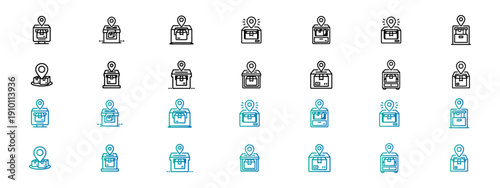 Person and Location Delivery Service Icons Collection