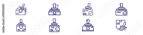 Logistics and Approval Stamp Icons Collection