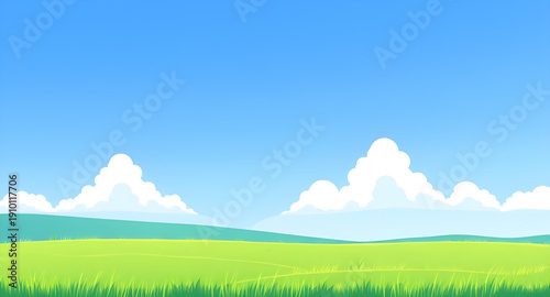 landscape, grassland, meadow, greenfield, field, pasture, lawn, nature, scenery, countryside, rural, outdoor, horizon, plains, farmland, sky, bluesky, clouds, cloudscape, daylight, sunshine, sunny, br