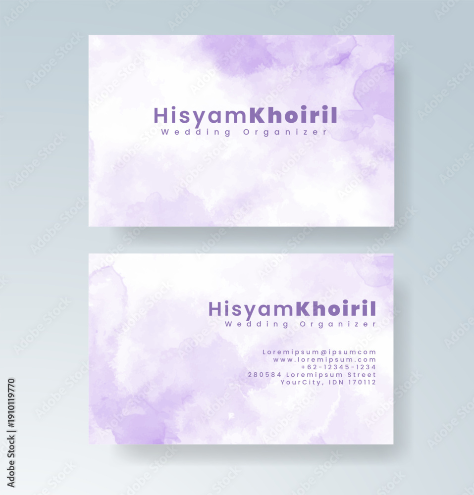 Fototapeta premium Beautiful business card template with watercolor