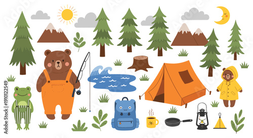 Medical staff vector illustration set with doctors and nurses in uniforms standing together for healthcare, hospital, clinic, and professional medical concepts