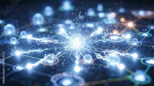 Abstract Network Connection Concept - Digital Data Flow Visualization.