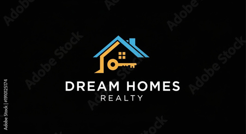Dream Homes Realty Logo with House and Key Symbol.