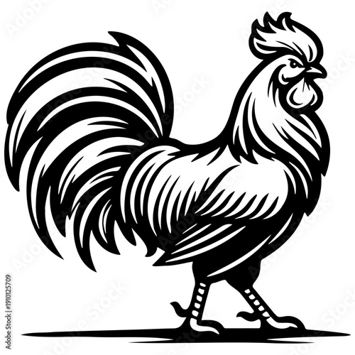 Chicken Cock Rooster Illustration.