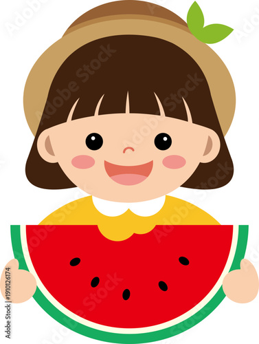 수박먹는 어린이