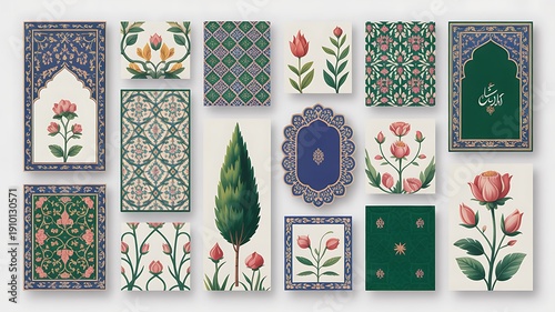 Traditional Indian flower motif. Indian Folk Art, Floral Prints, Living Room decor, wall painting, Pichwai Painting.
