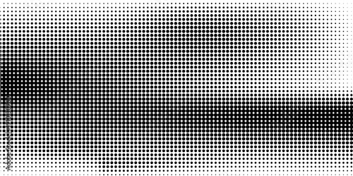 Dotted gradient vector illustration, white and black halftone background, horizontal seamless dotted lines, monochrome dots texture backdrop, retro effect. modern