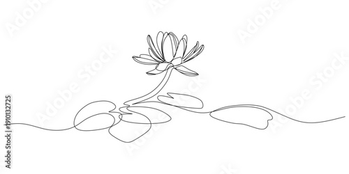 Continuous line illustration of lotus flower for Vesak Day eps 2