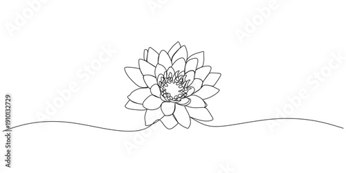 Continuous line illustration of lotus flower for Vesak Day eps 1