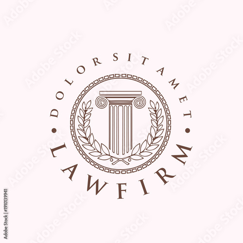 Pilar Law Legal Firm Logo Design Template Illustration