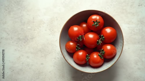 Tomatoes Arranged in a Bowl Showcasing Fresh Organic Harvest