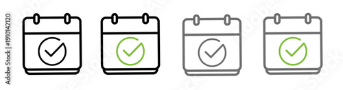 Calendar icons with check marks vector illustration