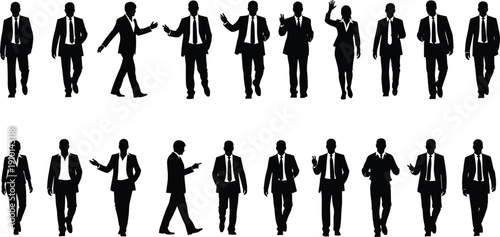 Business professionals silhouettes, corporate teamwork, leadership communication, office collaboration, negotiation success, workplace diversity, professional career illustration