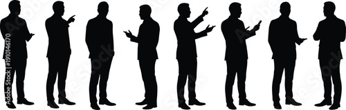 Businessmen silhouettes, professional discussion, corporate teamwork, leadership communication, office negotiation, partnership growth, business collaboration, strategy planning, career development
