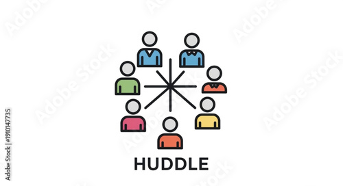 Team Huddle Meeting Collaboration Concept Icon.