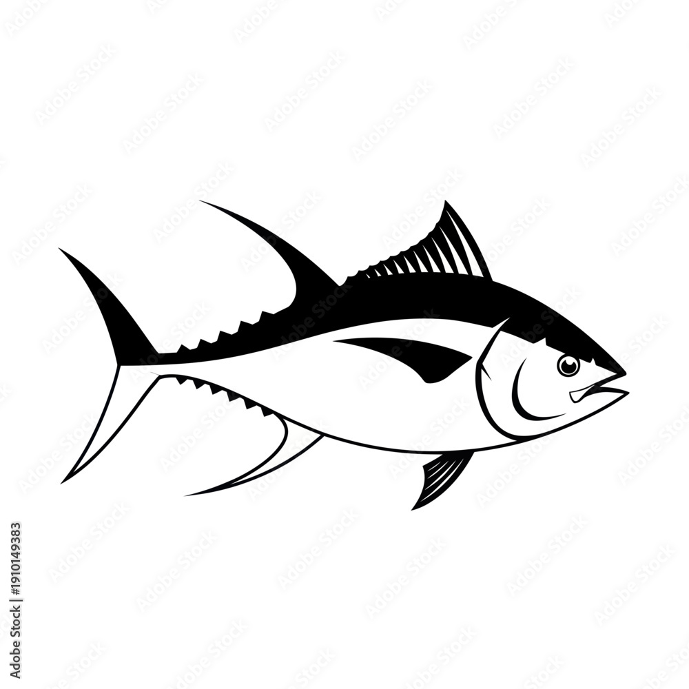 Obraz premium Tuna Fish Silhouette Vector Illustration