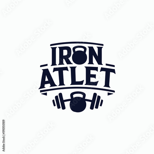 Kettlebell Logo Design Workout Equipment Symbol