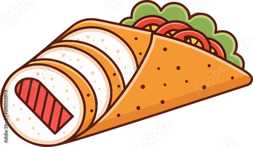 Savory Chicken Tikka Vector Art, Grilled Indian Meal Icon