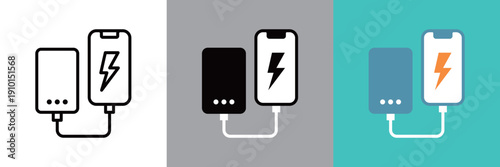 スマートフォンと充電器のアイコンパターン