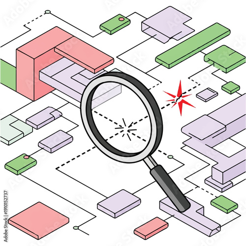 Streamlined Abstract Flat Design Concept for Digital Transformation and Corporate Strategy Visualization