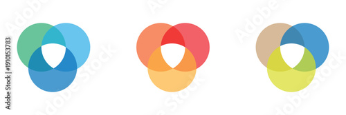 Colored intersecting circles. color background. design element. vector illustration. . EPS 10 .