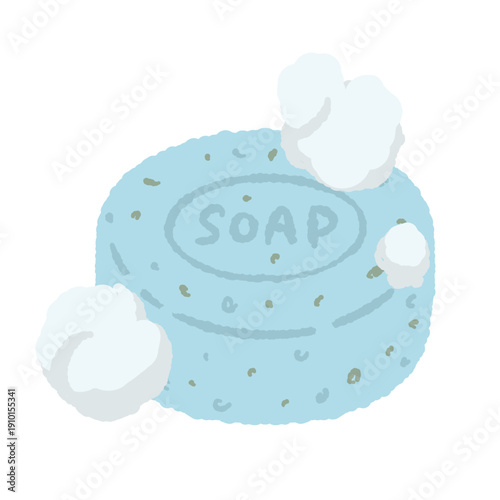 Fresh Blue Sea Salt Soap with Bubbles