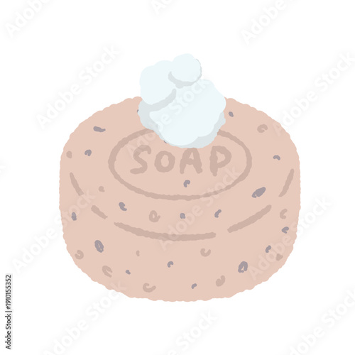 Pink Rose Herb Soap with Foam Vector