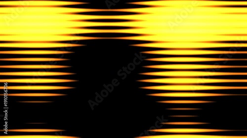 Silhouette of a person against a vibrant yellow background with horizontal stripes.