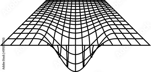 Y2k Retro Brutalism Square Wireframe Mesh Element