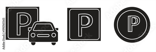 Car parking vector icon. Parking and traffic signs, EPS10 on white background, Vector illustration.

