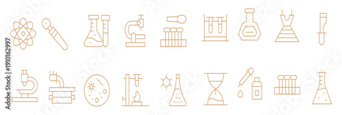 minimal line vectors for research lab theme neat icon set