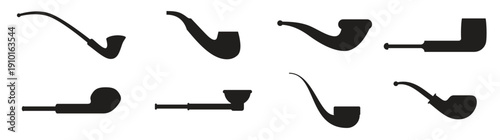 set of isolated icons on a theme smoking pipe