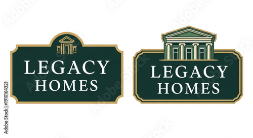 Legacy Homes company logo design with architectural elements.