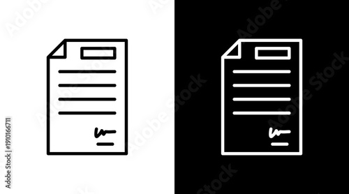 Contract White Icon Set Design 
