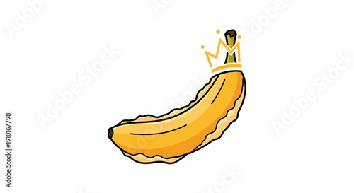 Delicious Banana Wearing a Royal Crown, a Symbol of Healthy Leadership