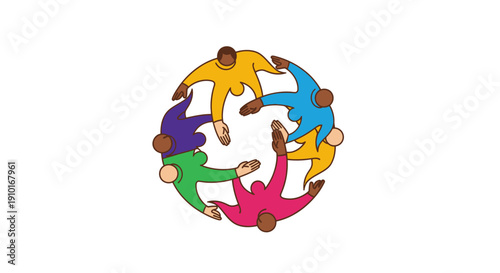 Wallpaper Mural Colorful Abstract Graphic of Diverse People in a Circle Representing Unity Torontodigital.ca