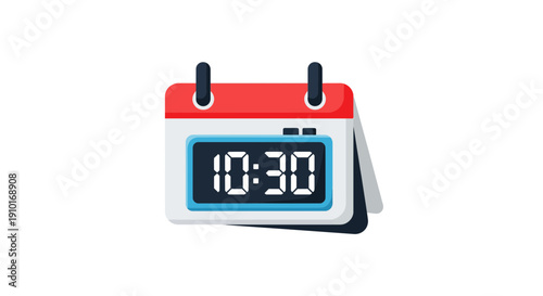 Digital Clock Display on Calendar Icon.