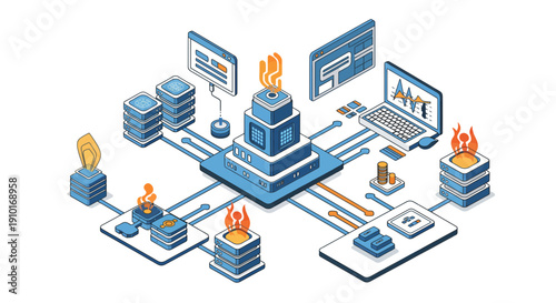 Digital Network Security System with Firewalls.